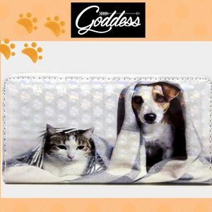 "Naptime Buddies" puppy & kitty wallet